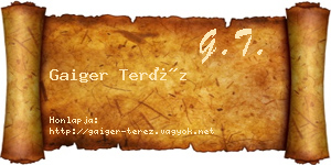 Gaiger Teréz névjegykártya